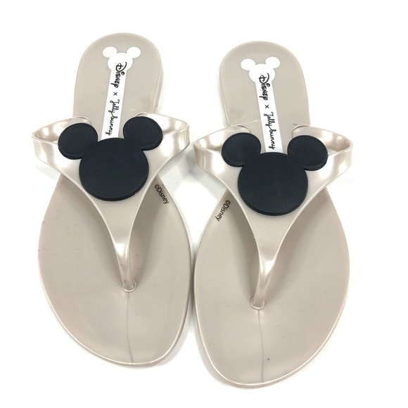 Disney Shoes - Disney x Jelly Bunny Flip Flops Mickey Mouse Tan